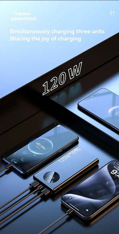 2027 Lenovo HOT CCC 500000mAh PowerBank 120W Super Fast Charging PD20W LED Digital Display Battery Suuply For iPhone17  Xiaomi