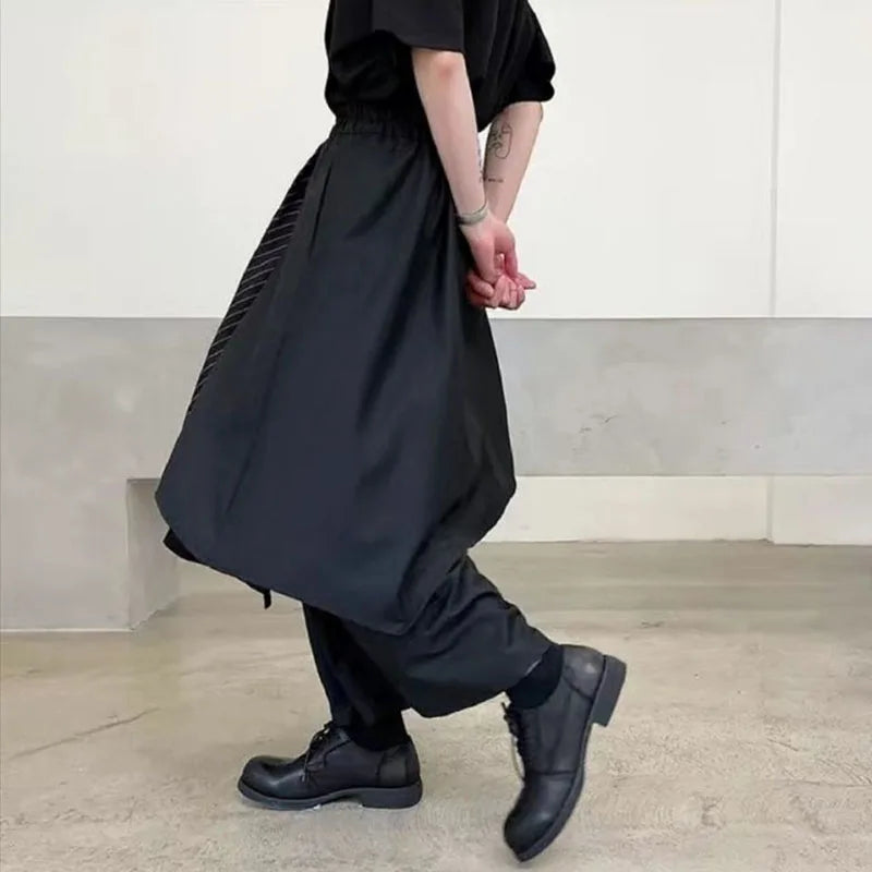 Women Skirts Pants Japaness Gothic Irregular Pants Women High Waist Black Long Pants Skirts Female Pleated Skirts Women Clothing