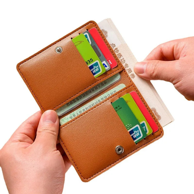 Classic Designer PU Leather Small Wallet for Men Short Simple Women's Purse Fashion Ultra Thin Credit Card Bag Coin Purse