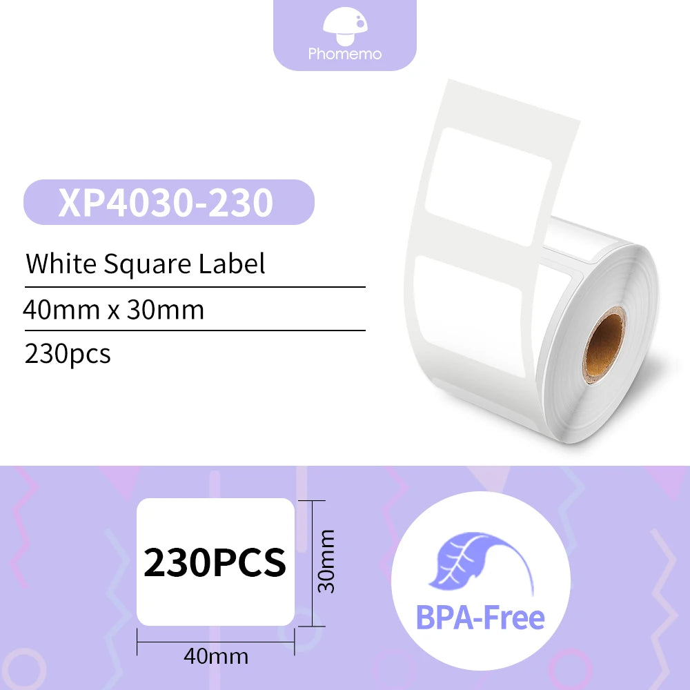 Phomemo Self-Adhesive Labels Paper for Phomemo M110/M200 Self-adhesive Label Printer Waterproof Tag Jewelry Tag Thermal Sticker