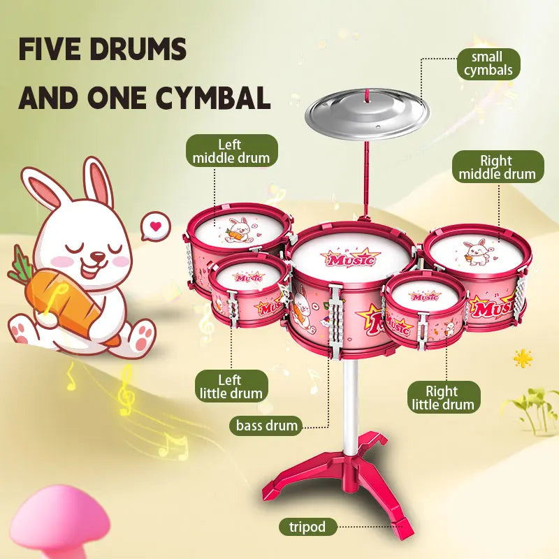 Drums, Jazz Drums, Music Enlightenment for Children and Babies, Toys, Imitation Musical Instruments, Beginners Practicing Music