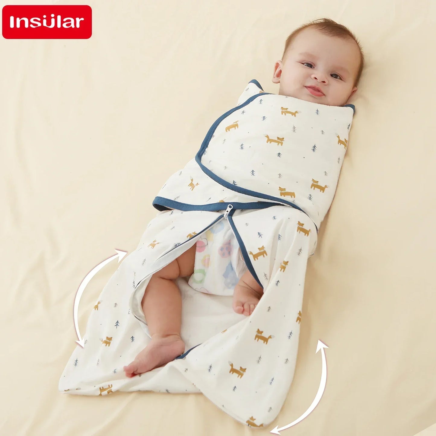 Baby Sleeping Bag For Newborn Sleep Aid Thin Soft Cotton Boys Girls Wrap Sleepwear Adjustable Breathable Baby Swaddle Blanket