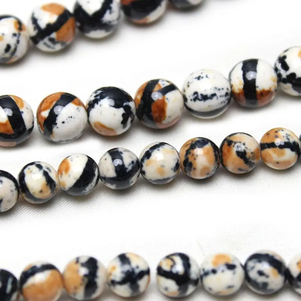 38/46/63/90Pcs 4-10mm Loose Stone Beads Polished By Hand Real Stone Rain Colored Stones Round Black White Spacer Beads Earrings