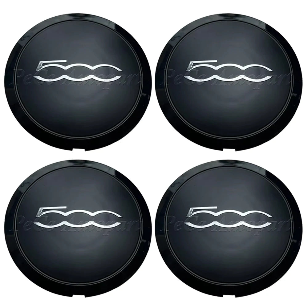 4Pcs 133mm For Fiat 500 New Hubcap Wheels Centre Hub Caps 68078419AC 68078421AC 51884863 Silver/Red Dust Cover