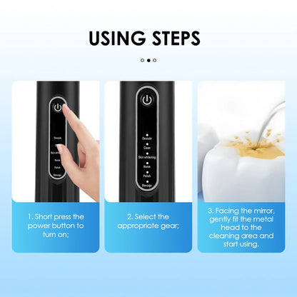 Electric Teeth Cleaner 6-gear Modes Portable Toothbrush Tartar Remover High Frequency Vibration Tartar Cleaning Whitening Teeth