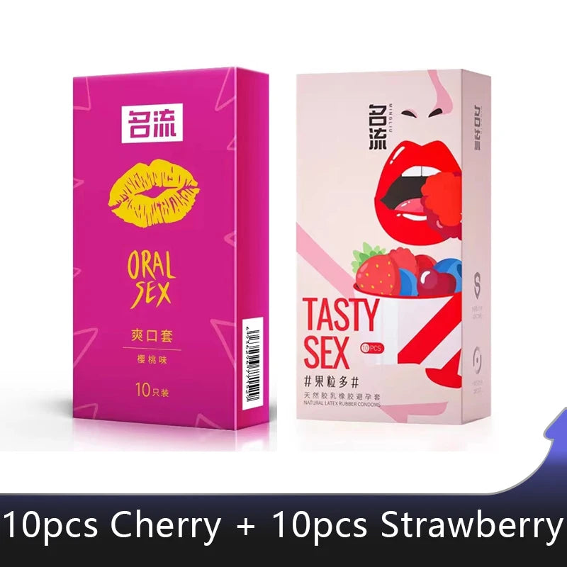 Let Her Like Blowjob Oral Sex Condoms For Men Sterile Oil Free Cherry Ultra Thin Condom Cock Penis Sleeve Sex Toys Adult Product