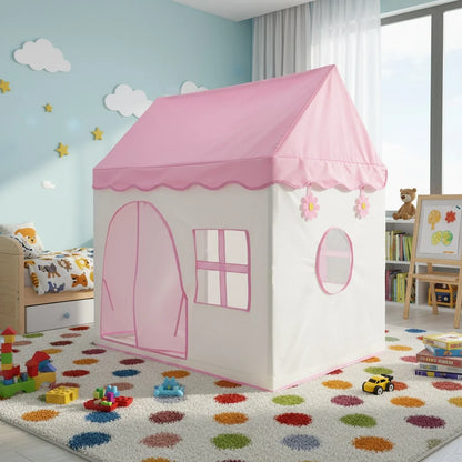 【Leisure and Entertainment】Large Children's Toy Castle, Pink Playhouse with Floral Design, Children's Pretend Play Tent, Kids' Secret Base and Sleeping Tent, Outdoor Beach Toy Playhouse, Holiday Gift for Boys and Girls, C