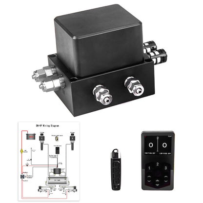 Universal 2-mode Controlled Air Suspension System 3 Preset Memory,Real-Time PSI Monitoring&Auto-Leveling for Truck/SUV/CustomCar