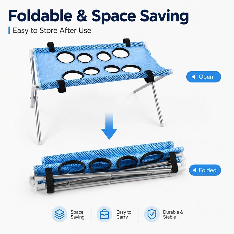 Portable Pet Grooming Bath Suspended Bed Frame With Brackets Breathable Washable Mesh Foldable Storage Pet Bath Drying Rack
