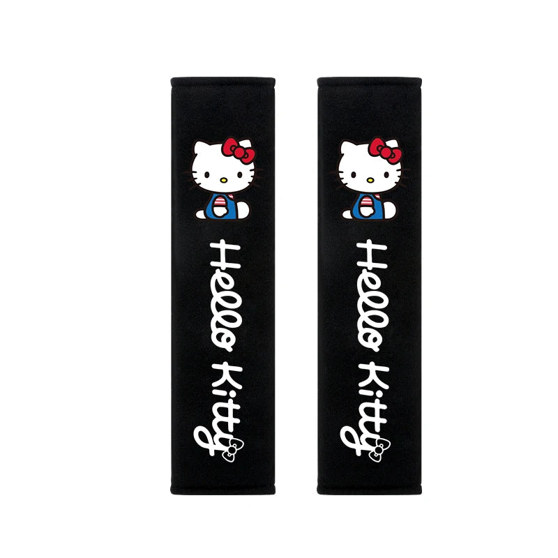 Hello Kitty Car Seat Belt Covers 2Pcs Soft Auto Seatbelt Shoulder Pads Universal Car Interior Accessories for Decoration Comfort
