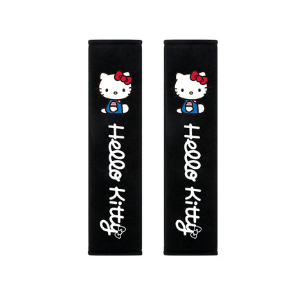 Hello Kitty Car Seat Belt Covers 2Pcs Soft Auto Seatbelt Shoulder Pads Universal Car Interior Accessories for Decoration Comfort
