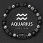 12 Constellation Zodiac Bracele Signs Beads Couples Bracelet Square Volcanic Stone Elastic Charm Bracelet for Women Men Gift