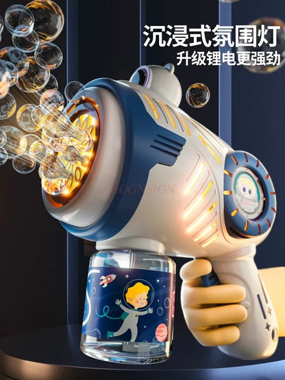 Children's Bubble Blowing Machine 2023 New Online Popular Popular Full Automatic Electric Gun Male and Female Toys