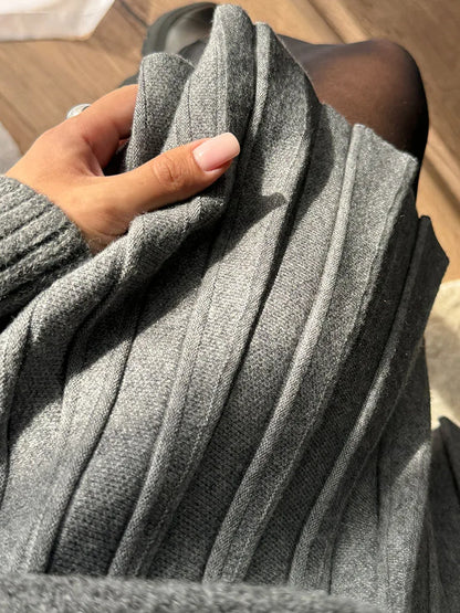 Autumn Knit White Mini Pleated Skirts For Women A Line Skirt Gray High Waist Women Knitted Pleated Short Skirts Korean Fashion