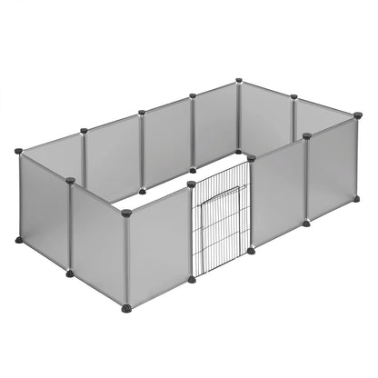 EUGAD Pet Playpen DIY Metal Wire Exercise Modular Enclosure with Door Small Animals Cage for Guinea Pig Rabbit Gerbil Hedgehog Pet Run