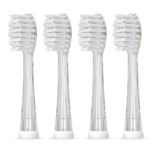 Seago Replacement Brush Heads for SG-2139, SG-513, and SG-977 Electric Toothbrush - Soft Bristles, Pack of 4 (Model H923)