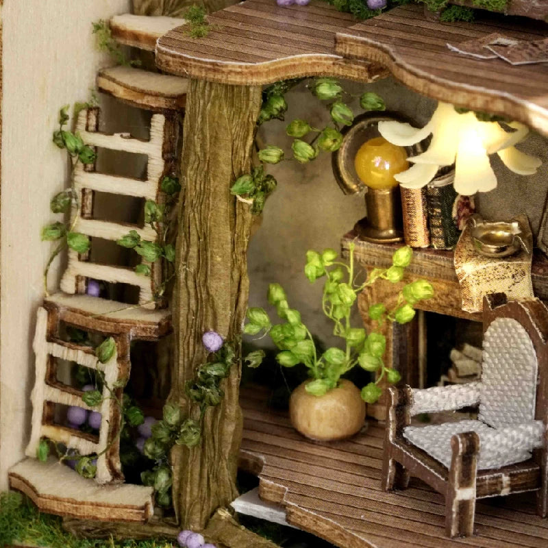 Mini Doll House DIY Small House 3D Puzzle Assembly Building Model Toys Home Bedroom Decoration With Furniture LED Lights Gifts