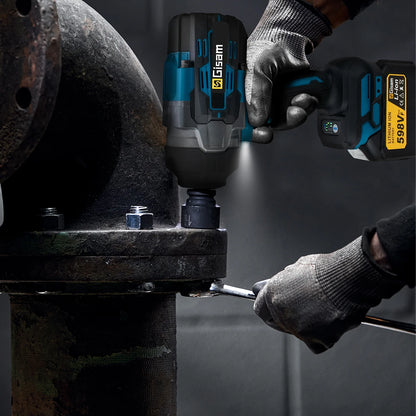 Gisam 2800N.M Brushless Electric Wrench 1/2 Inch Impact Wrench Electirc Screwdriver Drill Compatible with Makita 18V Battery Pin
