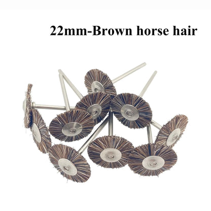 10Pcs/Bag Dental Odontologia Polishing Brush Wheel Rotary Tools 2.35mm HP Shank Wool Goat Cotton Black Buff Dentistry Laborator