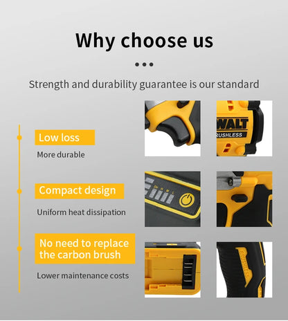 Dewalt DCF921 Cordless Electric Brushless Impact Wrench High Torque LED Light 406N.m Lightweight Professional Power Tool