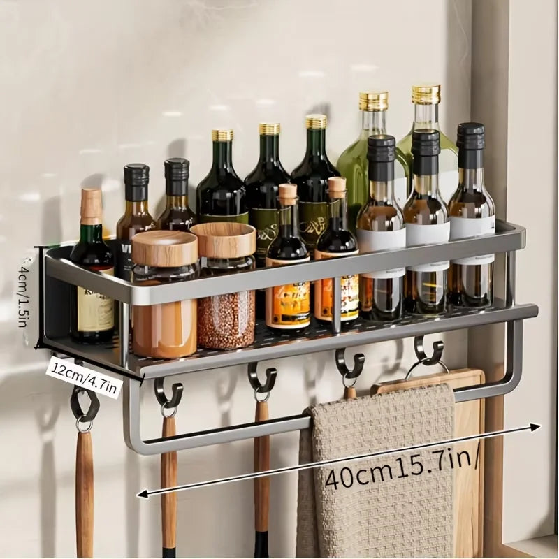 Shower Shelf No Drill Wall Mount with Removable Hook Self-Adhesive Quick Drain Shelf for Bathroom and Kitchen Bathroom Shelf