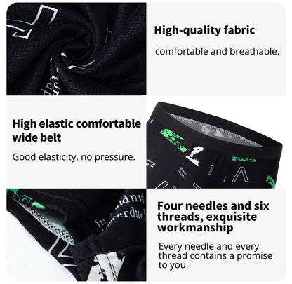 4/10piece Men's European And American Size Printed Fashionable Underwear Comfortable Plus Size Boxer Shorts Casual Sports Shorts