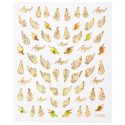 3D Gold Sun/Moon/Star Bronzing Nail Art Sticker 8*10cm Laser Star Moon Design Nail Decal Gold Silver Self-Adhesive Slider &*&
