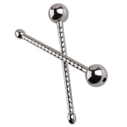 Hollow Metal Urethral Probe Spiral Textured Penis Plug with Smooth Ball Tips Intimate Male Release Stimulation Toy