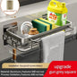 Multi-functional Kitchen Shelf, Drying Rack, Mop Storage, No-Drill Wall Mount, Home Spice Rack, Sink Faucet Basin