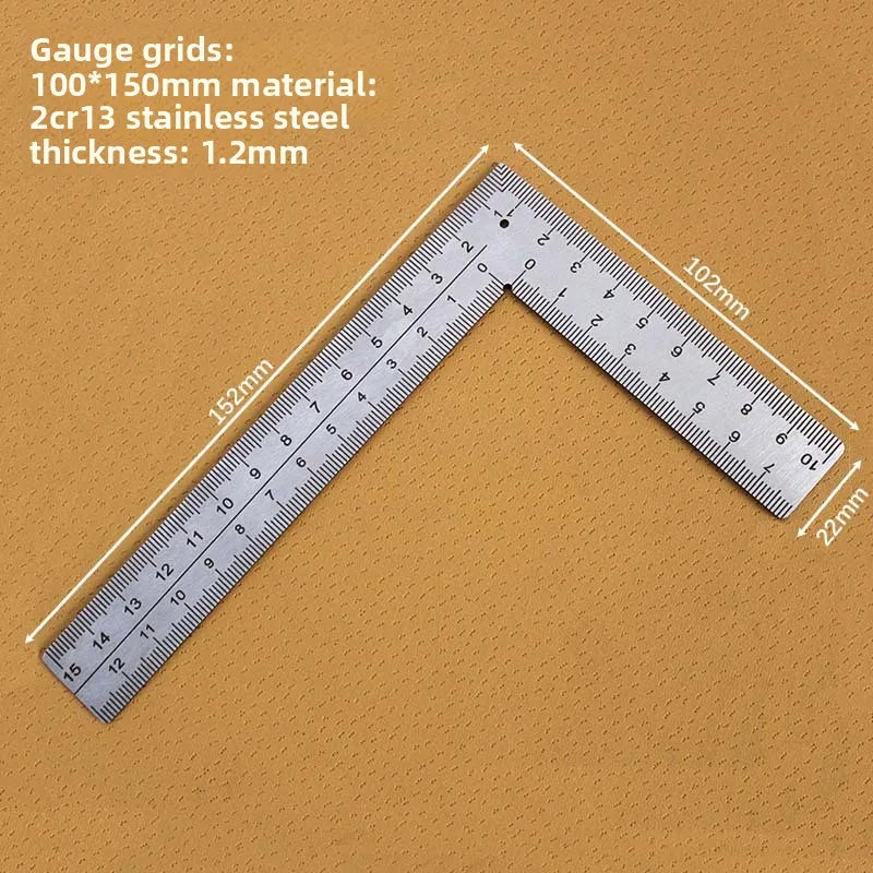 Mini Stainless Steel L-Square Ruler Mini Right Angle Corner Ruler Double Scale Thickened Multi-Function Measuring Tool
