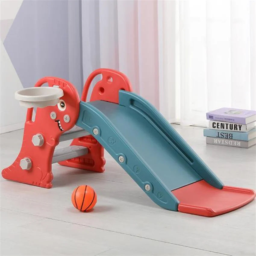 3 in 1 Kids Slide Climber with Basketball Hoop Toddler Indoor Playground Activity Center Baby Sports Toys for 1-3 Years Old
