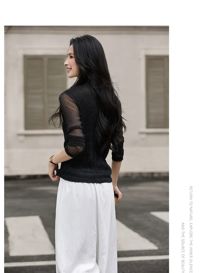 VIMLY Woman Knitting Sweater Slim Autumn 2026 Casual Female Long Sleeve Sweater Stand Neck Strecth Pullover Ladies Tops A2528