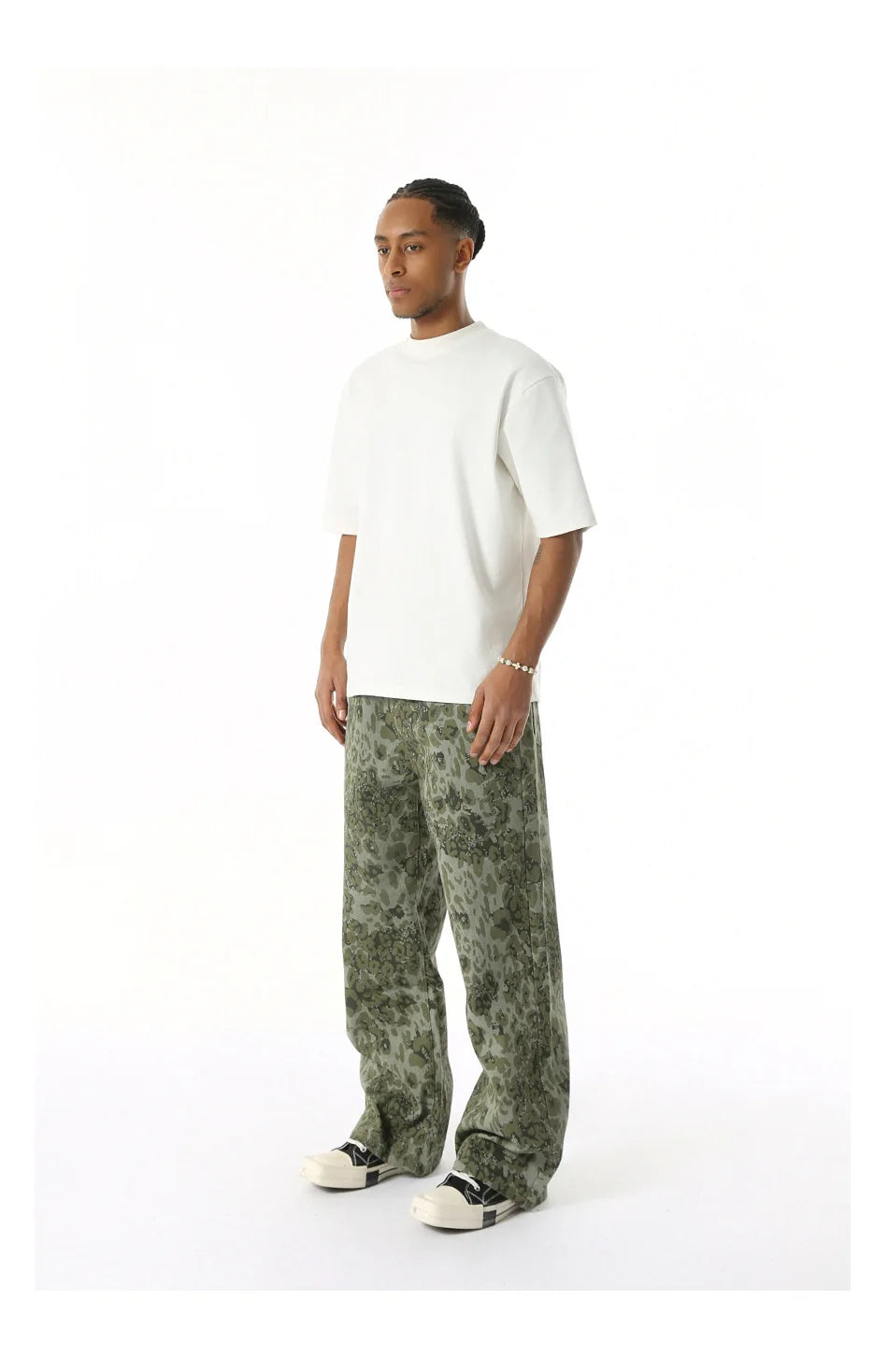 2025 Four Seasons Men's Youth Popular Multi color Pattern Camouflage Pants Basic Versatile Straight Wash Casual Cowboy Pants