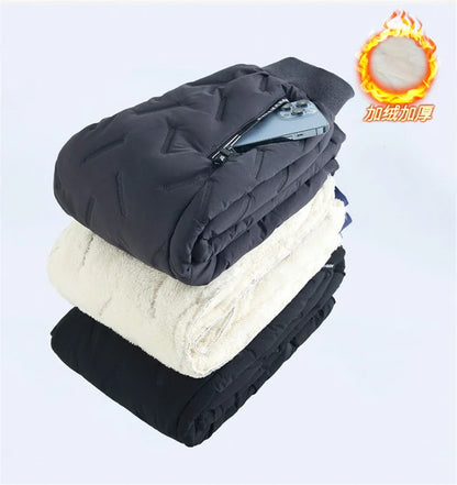 Winter Padded Pants Kids Thick Plus Velvet Warm Trousers Boys Lamb's Wool Cotton Long Pants Autumn Children Casual Sports Pants