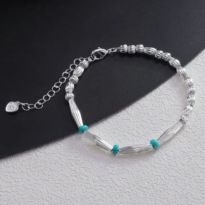 VENTFILLE 925 Sterling Silver Line Extremely Fine Bracelet for Women Love Haert Bead Korean Ins Sweet Jewelry Gift Dropshipping