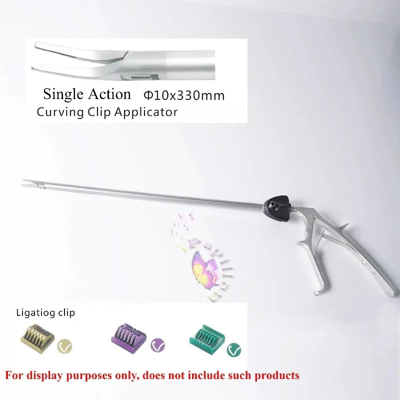 Laparoscopic Titanium Clip Applier Single Action Surgical Forceps with Ligation Clips, 5mm/10mm Hemostatic Clamping Instrument