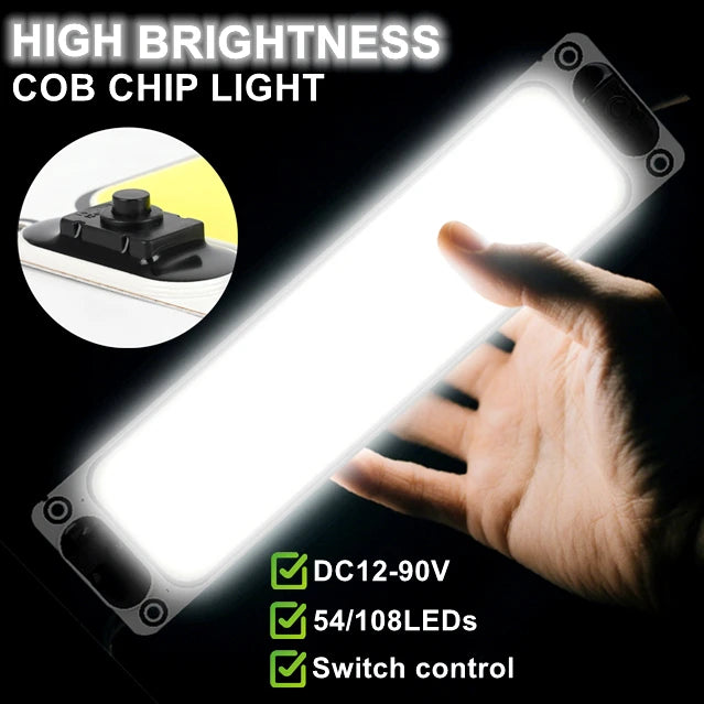 2~1PCS Ultra-bright LED Light Source with Switch Chip Reading Night Light 12-90V Interior Light Ceiling Lamp Car Camper Boat