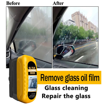 Car Windshield Oil Film Remover Crystal Clear Vision Glass Cleaner Brush For Front Interior Window Windshield Cleaning Care Tool