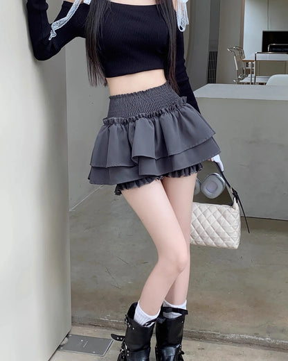 Women‘s High Waist Ballet Cake Skirt 2026 Spring Summer Slimming Short A Line Fluffy Mini Pants Style