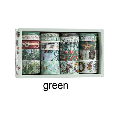24 Rolls/Box Oil Painting Theme Washi Tape Set, Gilded Style Design Decorative Handmade DIY Decoration Materials Tape