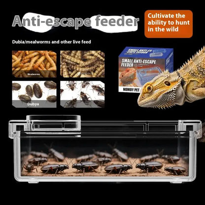 【E】Pet Reptile Lizard Turtle Transparent Feeder Anti-escape Food Bowl Worm Live Container Reptile Pet Bowls Feeder Pet Supplies