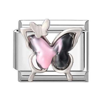 Zircon Pearl Heart Bow Candy Flower Butterfly Italian Charm Links Fit 9mm Stainless Steel Bracelet Personalized DIY Making Gifts