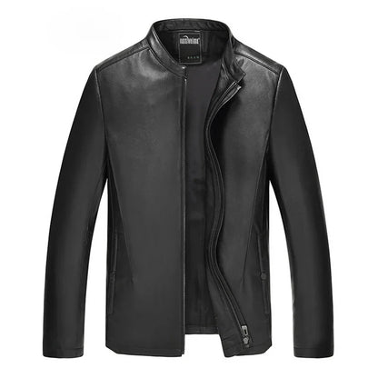 Winter Fur Leather Jacket Men Genuine Leather 2025 New Mandarin Collar Sheepskin Coat Male Leather Jacket Motorcycle Clothing
