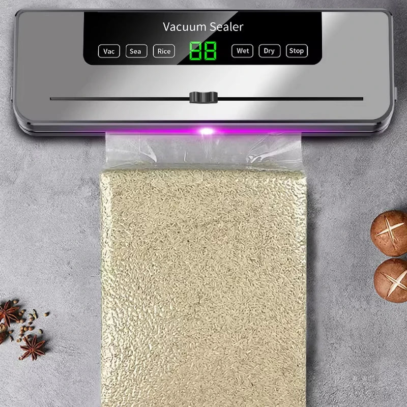 Electric Vacuum Sealer Machine Dry/Wet Food Packaging Vacuum Sealing Bags Food Storage Vacuum Packaging Machine for Kitchen