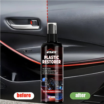 100ml All-in-One Automotive Plastic Restorer Spray - Instant Black Shine &, for Car & Trim, Dashboard/-like/Chrome Renew, Plasti