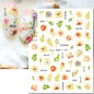 3d Nail Art Decals Elegant White RoyalBlue Roses Flowers Adhesive Sliders Nail Stickers Decoration For Nail Manicure