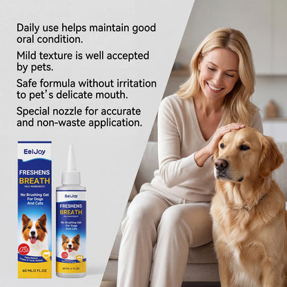 EELJOY Pet Dental Care Gel Reducing Plaque Tartar & Bad Breath Freshing Natural Formula No Brushing Gum Health Pet Oral Cleaner