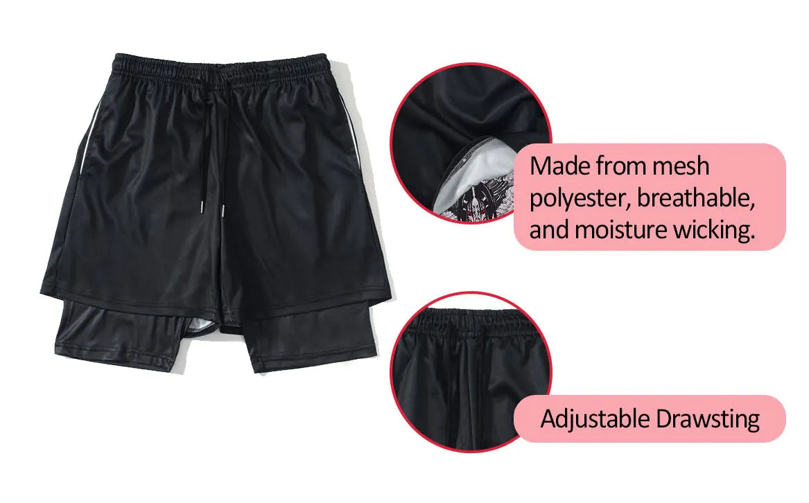 Anime Jujutsu Kaisen Compression Set Fitness Suit for Men Quick Dry 3D Compression Shirt+Gym Shorts Running Workout Sportswear
