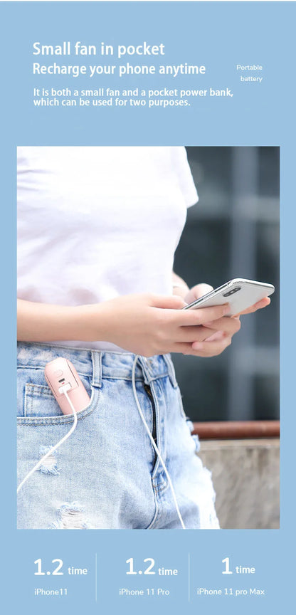 Handheld Bear Electric Fan Portable Small Fan For Students Multi-functional Household Foldable USB Charging Stand-up Desktop Fan