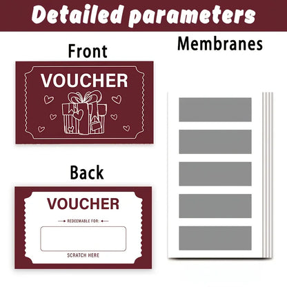 60 piece scratch card set, DIY gift voucher scratch revealing design, wedding, birthday party, game festival, lottery